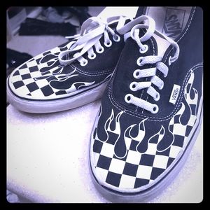 Vans flames and checkers men's 10.5